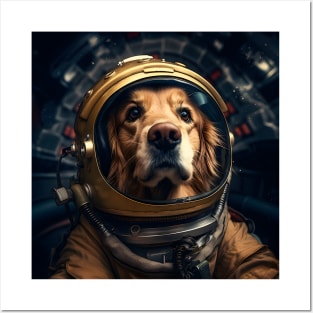 Astro Dog - Golden Retriever Posters and Art